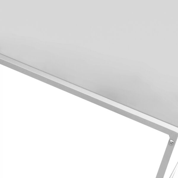 Mesa portátil blanca de diseño industrial, 100 cm de ancho, ideal como mesa auxiliar. - VDD World ES