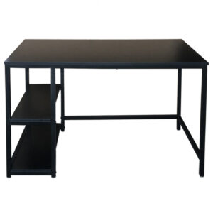 Bureau Stoer - mesa de computadora - diseño industrial - con estantes de almacenamiento - negro