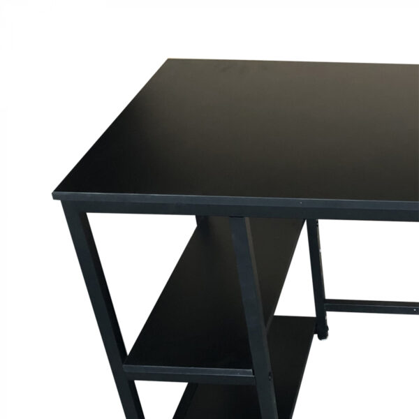 Bureau Stoer - mesa de computadora - diseño industrial - con estantes de almacenamiento - negro - VDD World ES