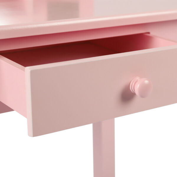 Tocador maquillaje mesa de tocador Princesa niña con espejo y taburete rosa - VDD World ES