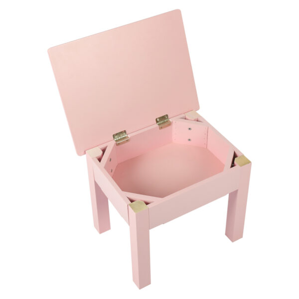 Tocador maquillaje mesa de tocador Princesa niña con espejo y taburete rosa - VDD World ES