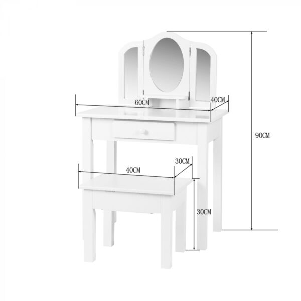 Tocador con taburete - tocador habitación infantil con espejos - VDD World ES