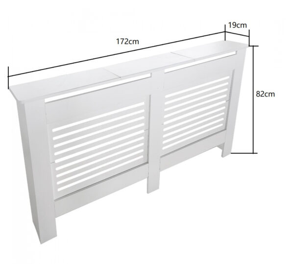 Revestimiento de radiador - cubierta de calefacción - carcasa de radiador - 172 cm x 82 cm - blanco - VDD World ES