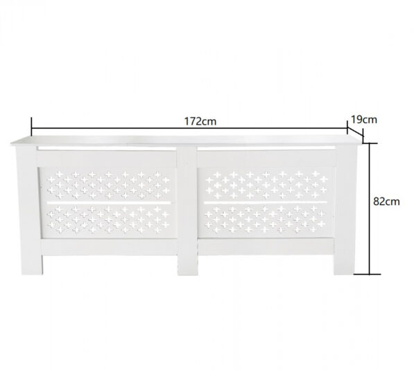 Revestimiento de radiador - cubierta de calefacción - carcasa de radiador - 172 cm x 82 cm - blanco - VDD World ES