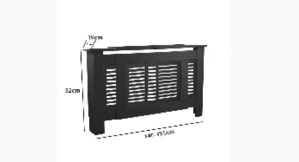 Revestimiento de radiador calefacción-cubierta de radiador-ancho variable de 140 a 190 cm-negro - VDD World ES