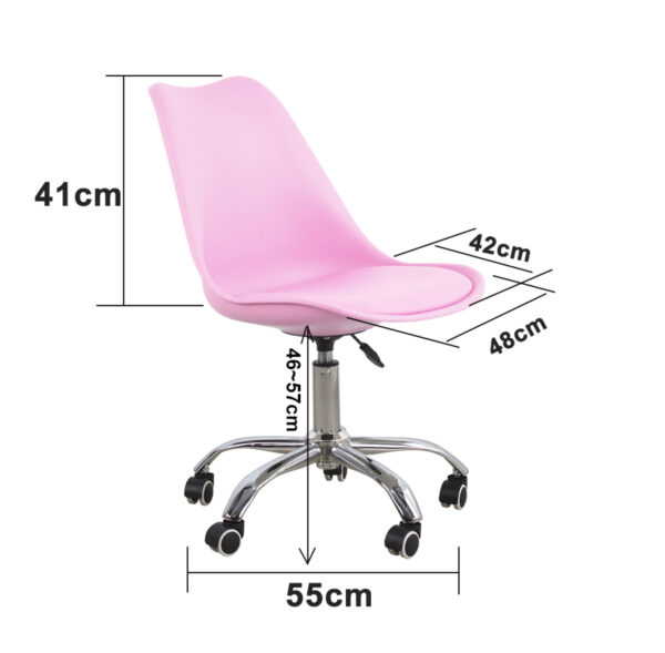 Silla de oficina rosa - altura ajustable - VDD World ES