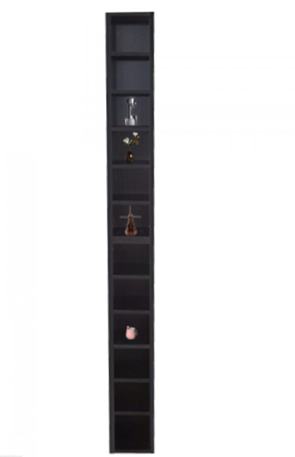 Estantería - armario de pared estrecho y alto - estantería para CDs - 183 cm de alto - negro - VDD World ES