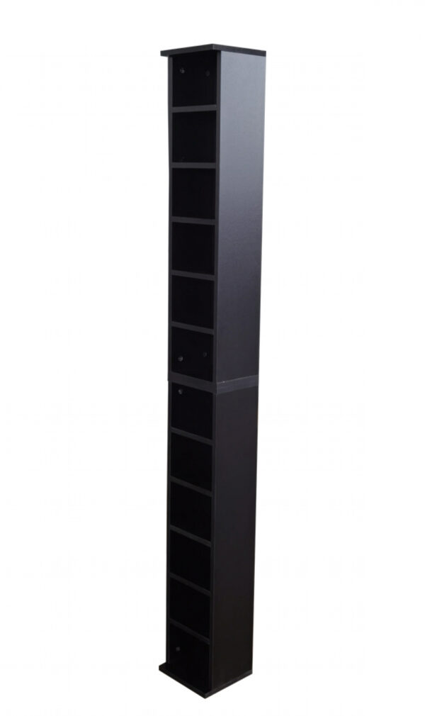 Estantería - armario de pared estrecho y alto - estantería para CDs - 183 cm de alto - negro - VDD World ES