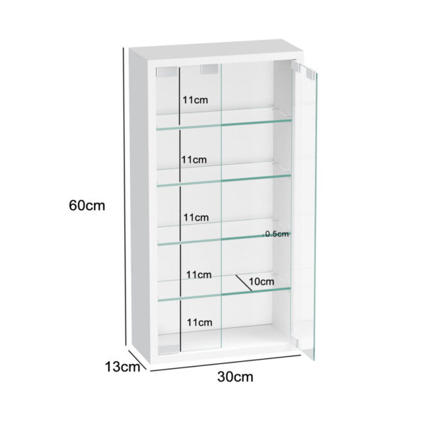 Vitrina de pie colgante de pared - 30 x 60 x 13 cm - VDD World ES