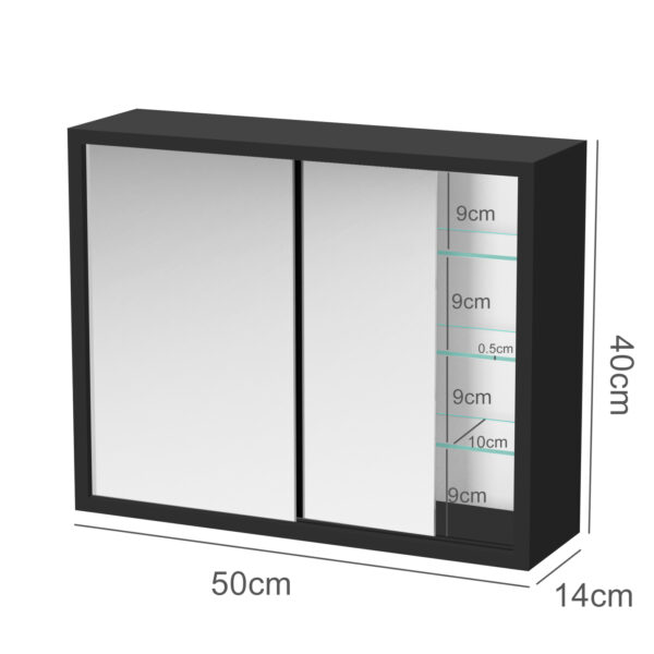 Botiquín - armario con espejo sobre lavabo baño inodoro - puertas correderas - 50 x 40 x 14 cm - VDD World ES