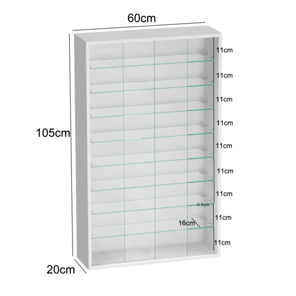 Vitrina de pie colgante de pared - puertas correderas - 60 x 105 x 20 cm - VDD World ES