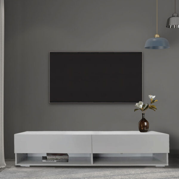 Mueble de TV aparador de TV Wander colgante 140 cm de ancho gris - VDD World ES