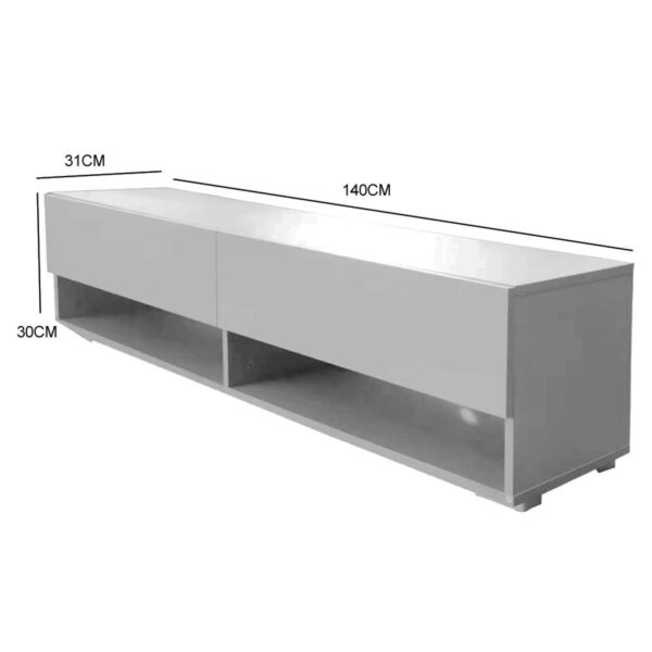 Mueble de TV aparador de TV Wander colgante 140 cm de ancho gris - VDD World ES