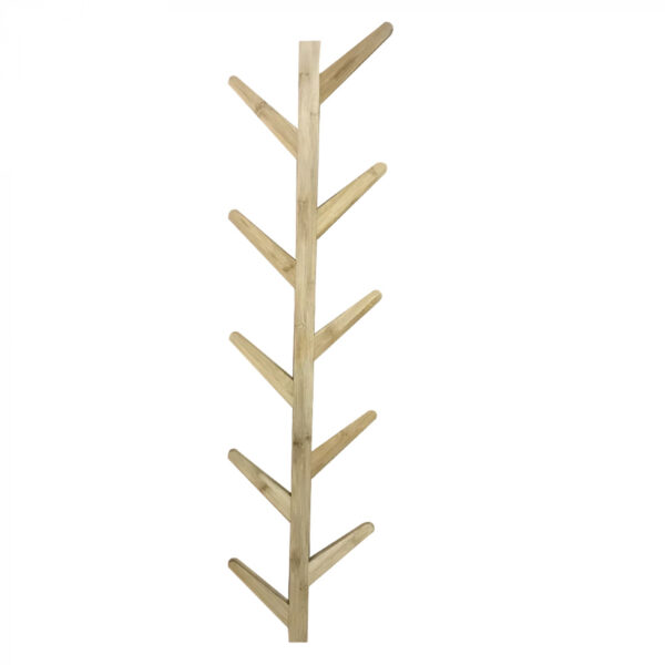 Perchero de pared rama de árbol, 125 cm, 10 ganchos, marrón claro. - VDD World ES