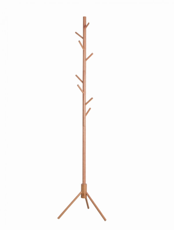 Perchero de pie - perchero árbol 8 ganchos madera - 178 cm de alto - marrón claro - VDD World ES