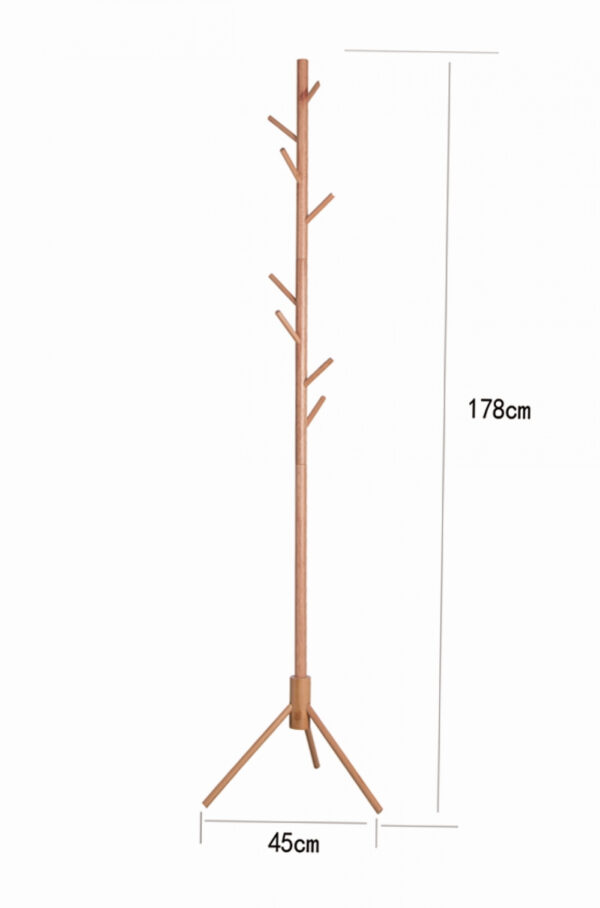 Perchero de pie - perchero árbol 8 ganchos madera - 178 cm de alto - marrón claro - VDD World ES