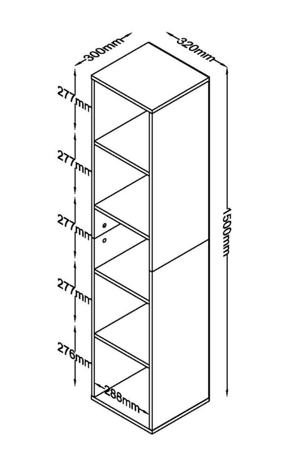 Armario de baño 5 compartimentos abiertos - columna de baño dormitorio pasillo - VDD World ES