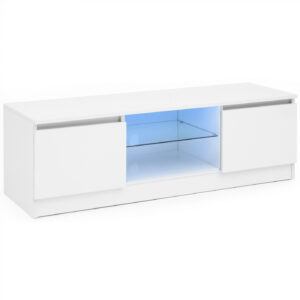 Mueble de TV - Armario de TV - iluminación LED - 120 cm de ancho - blanco