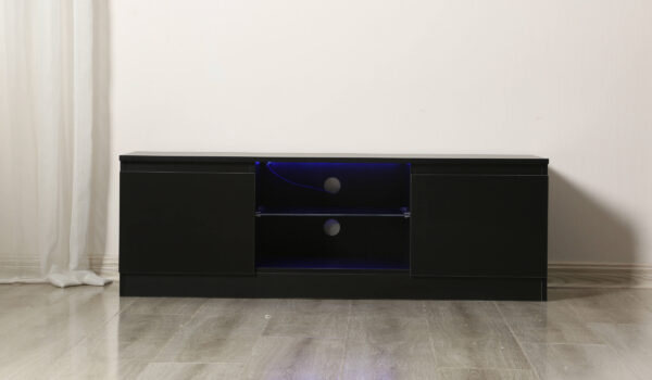 Aparador de TV - Mueble de TV - 120 cm de ancho - negro - VDD World ES