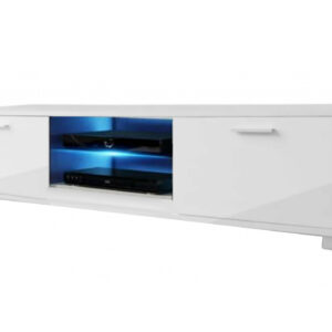 Mueble de TV - aparador - iluminación LED - 140 cm de ancho - blanco