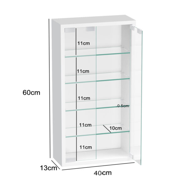 Vitrina de pie colgante de pared - 40 x 60 x 13 cm - VDD World ES