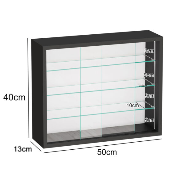 Vitrina de pared colgante de pie - puertas correderas - 50 x 40 x 13 cm - VDD World ES