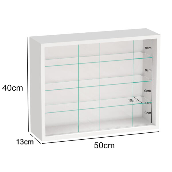 Vitrina de pie colgante de pared - puertas correderas - 50 x 40 x 13 cm - VDD World ES