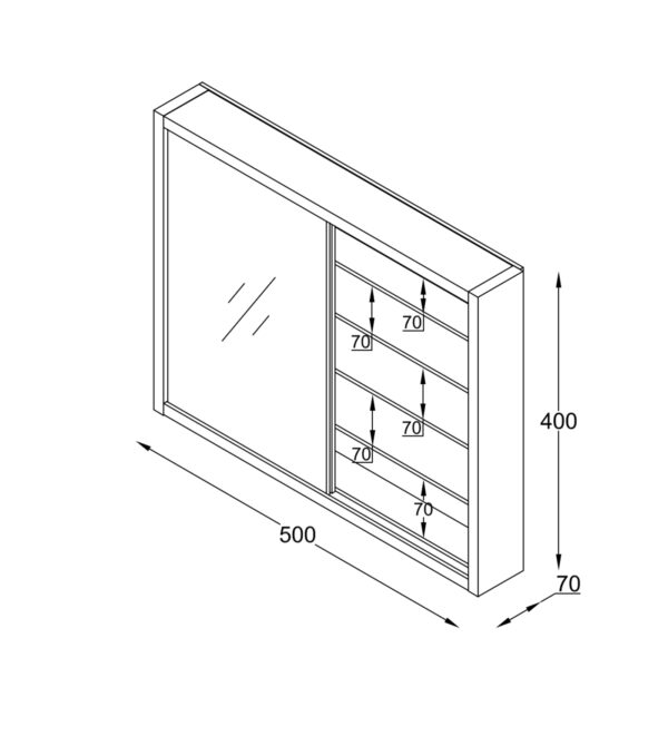 Vitrina de pie colgante de pared - estantes de vidrio de 4.5 cm de profundidad - puertas correderas - VDD World ES