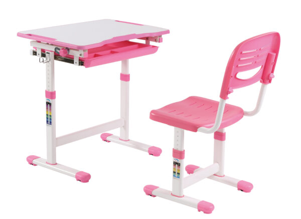 Mesa de dibujo para niños con silla de escritorio-mesa escolar-ergonómicamente ajustable en altura - VDD World ES