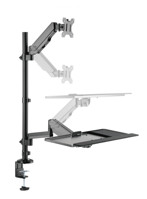 Estación de trabajo de pie con soporte para monitor y teclado. - VDD World ES