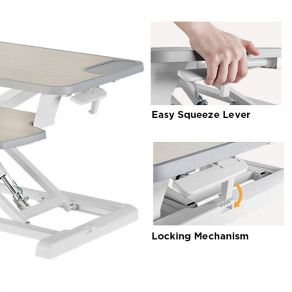 Elevador de escritorio sentado de pie - escritorio ergonómico ajustable - 80 cm de ancho - VDD World ES