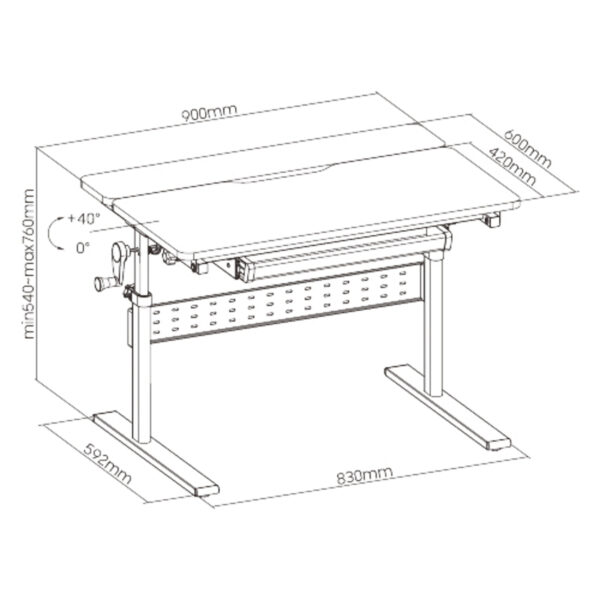 Escritorio infantil mesa de dibujo - ergonómico ajustable en altura - mesa escolar - VDD World ES