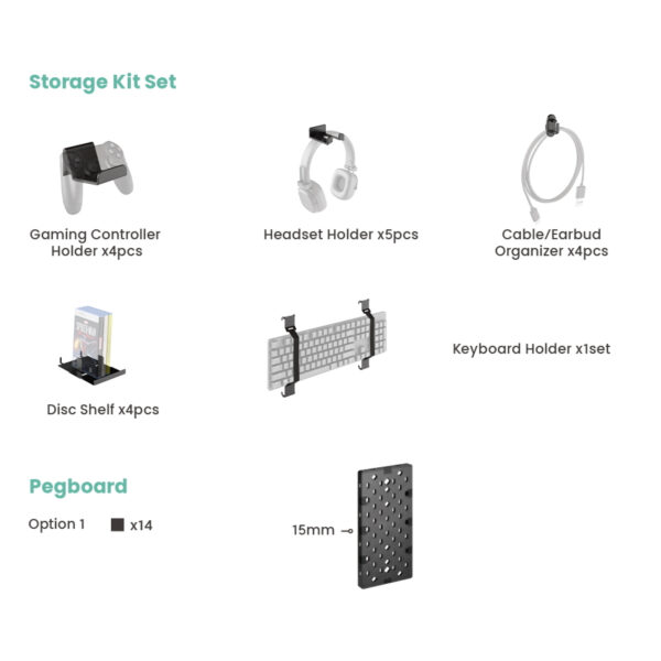 Sistema modular para almacenar accesorios de juegos: controladores y auriculares. - VDD World ES