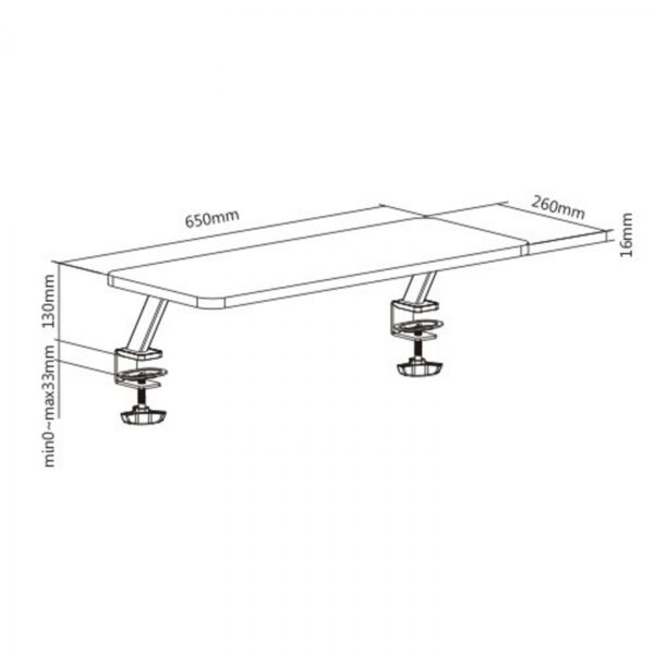 Elevador de monitor con fijación de escritorio - brazo para monitor de 65 cm de ancho - VDD World ES