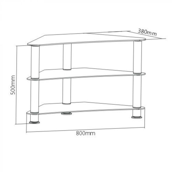 Mueble de TV modelo de esquina - aparador de audio hifi para la esquina - negro - VDD World ES