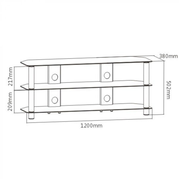 Mueble de TV - aparador de TV - mueble de audio - 120 cm de ancho - negro - VDD World ES