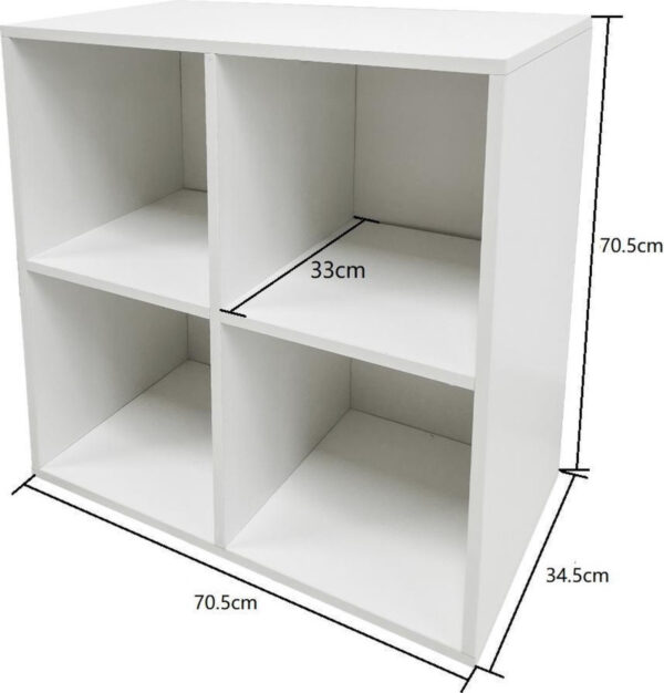 Estantería blanca para vinilos LP, 4 compartimentos. - VDD World ES