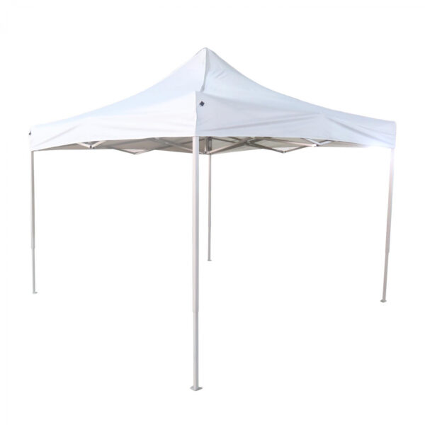 Carpa plegable 3x3, estructura acordeón, tela Oxford 420D blanca con recubrimiento PVC. - VDD World ES