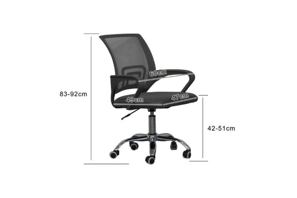 VDD Silla de oficina - negra - ergonómica - regulable en altura - VDD World ES