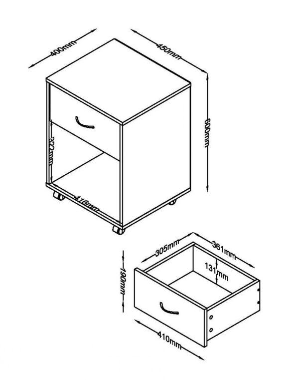 VDD - Mueble escritorio móvil - cajonera - VDD World ES