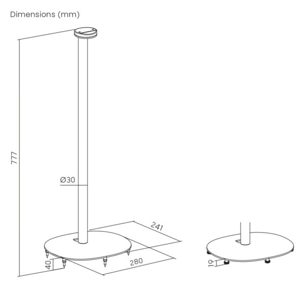 VDD Soporte de suelo Sonos® - Soporte de altavoz - Altavoz de suelo - Apto para Sonos era 100 & 300 - VDD World ES