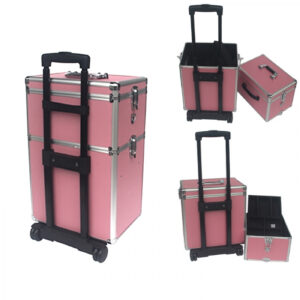 Maquillaje maquillaje maleta cosmética peluquería trolley neceser 4 en 1 Rosa